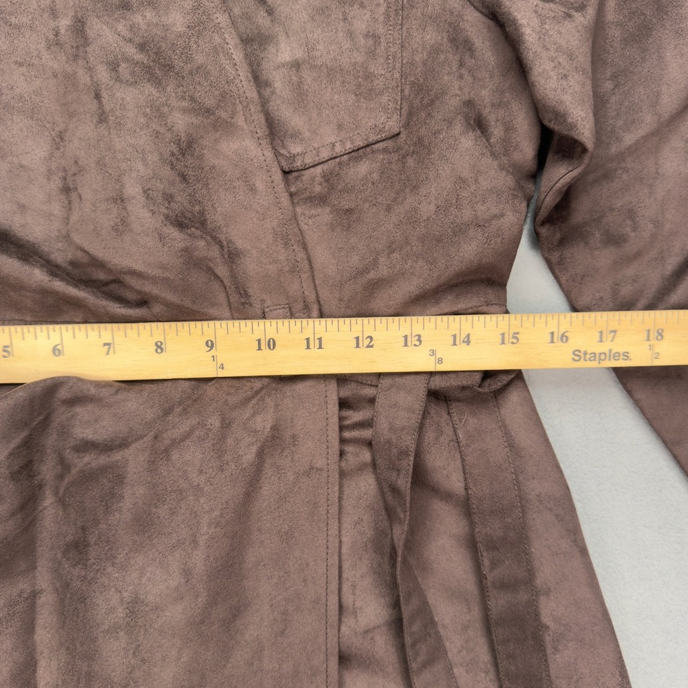Banana Republic LS Vegan Suede Costa Coffee Dress 10 Petite Brown - Picture 7 of 14